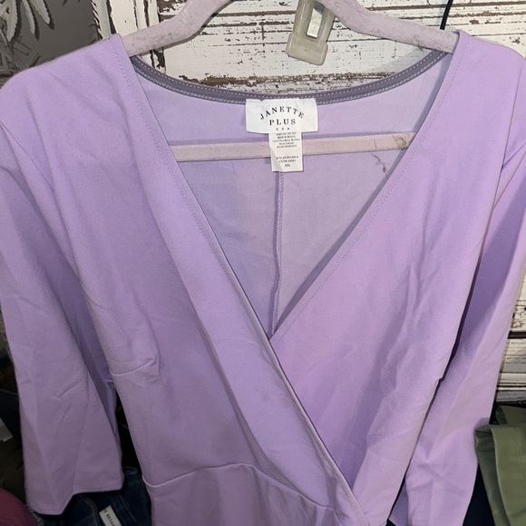 Janette Plus Lavender Midi Dress ties in back 3x poly spandex like new - Picture 7 of 7